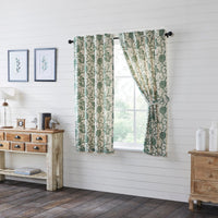 Thumbnail for Dorset Green Floral Short Panel Curtain Set of 2 63x36 VHC Brands - The Fox Decor