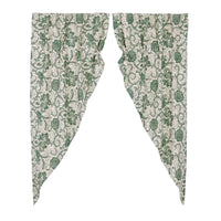 Thumbnail for Dorset Green Floral Prairie Short Panel Curtain Set of 2 63x36x18 VHC Brands