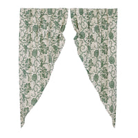 Thumbnail for Dorset Green Floral Prairie Short Panel Curtain Set of 2 63x36x18 VHC Brands