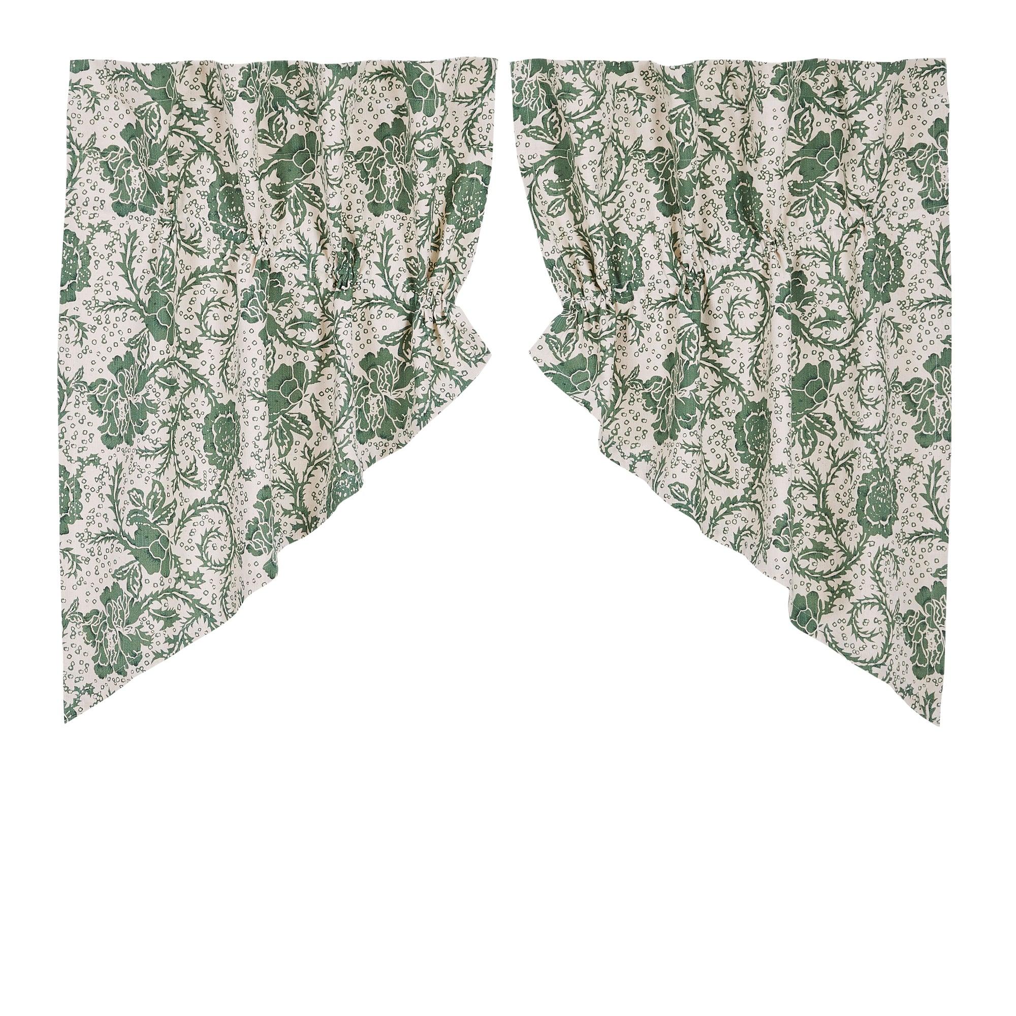 Dorset Green Floral Prairie Swag Set of 2 36x36x18 VHC Brands - The Fox Decor