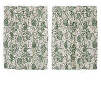 Thumbnail for Dorset Green Floral Tier Curtain Set of 2 L24xW36 VHC Brands