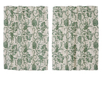Thumbnail for Dorset Green Floral Tier Curtain Set of 2 L36xW36 VHC Brands