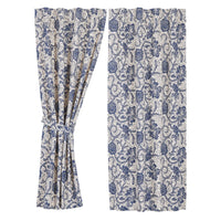 Thumbnail for Dorset Navy Floral Short Panel Curtain Set of 2 63x36 VHC Brands - The Fox Decor