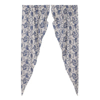 Thumbnail for Dorset Navy Floral Prairie Long Panel Curtain Set of 2 84x36x18 VHC Brands - The Fox Decor