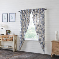 Thumbnail for Dorset Navy Floral Prairie Long Panel Curtain Set of 2 84x36x18 VHC Brands - The Fox Decor
