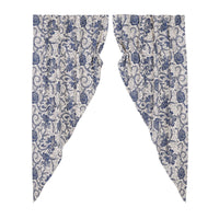 Thumbnail for Dorset Navy Floral Prairie Short Panel Curtain Set of 2 63x36x18 VHC Brands - The Fox Decor