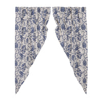 Thumbnail for Dorset Navy Floral Prairie Short Panel Curtain Set of 2 63x36x18 VHC Brands