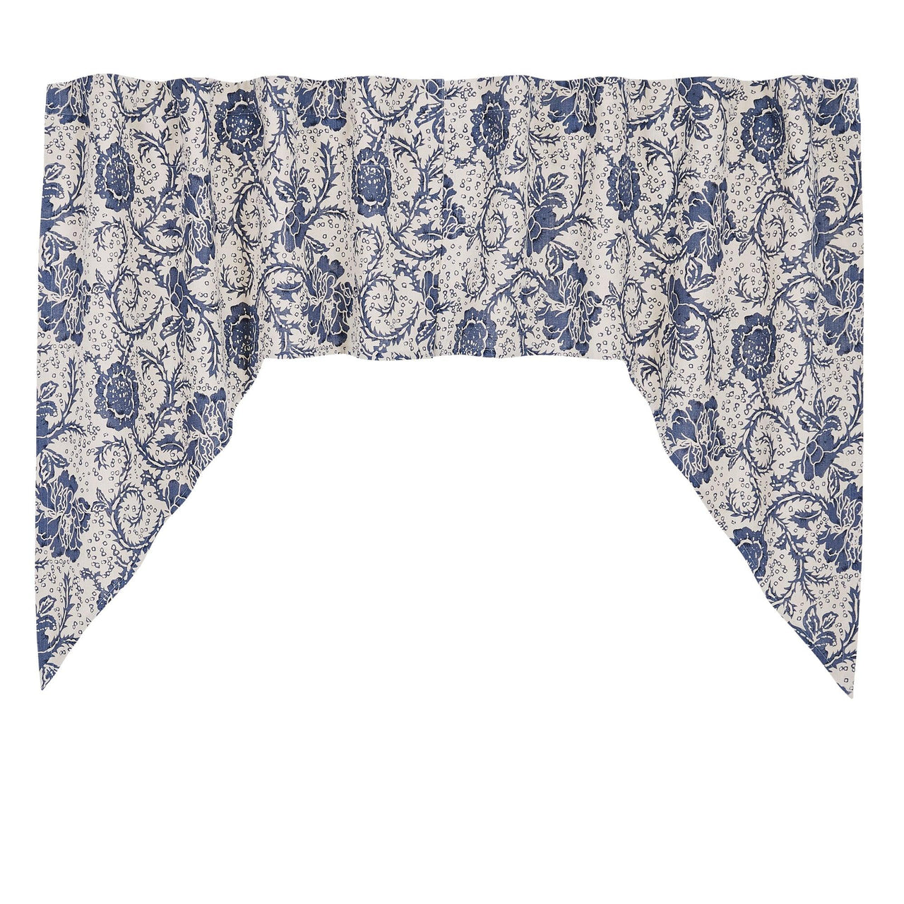 Dorset Navy Floral Swag Curtain Set of 2 36x36x16 VHC Brands