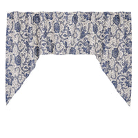 Thumbnail for Dorset Navy Floral Swag Curtain Set of 2 36x36x16 VHC Brands