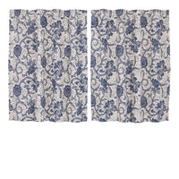 Thumbnail for Dorset Navy Floral Tier Curtain Set of 2 L36xW36 VHC Brands - The Fox Decor