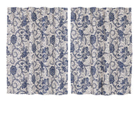 Thumbnail for Dorset Navy Floral Tier Curtain Set of 2 L36xW36 VHC Brands