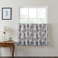 Thumbnail for Dorset Navy Floral Tier Curtain Set of 2 L36xW36 VHC Brands - The Fox Decor