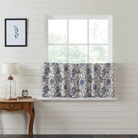 Thumbnail for Dorset Navy Floral Tier Curtain Set of 2 L24xW36 VHC Brands - The Fox Decor