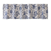 Dorset Navy Floral Valance Curtain 16x72 VHC Brands - The Fox Decor