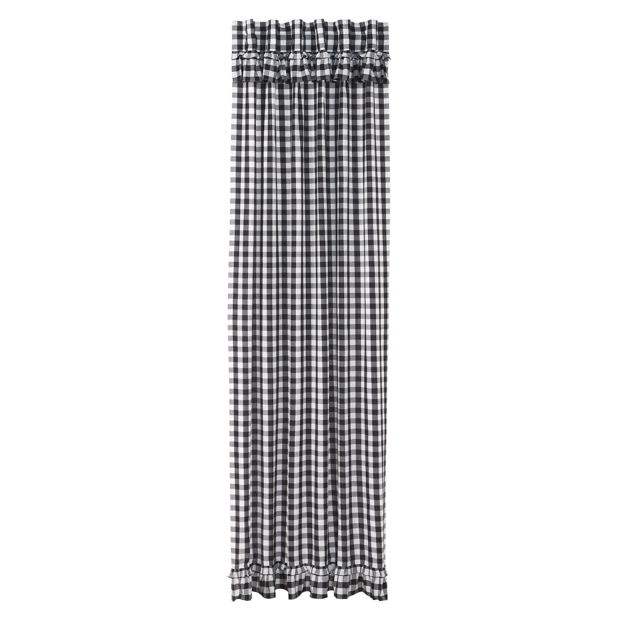 Annie Buffalo Black Check Ruffled Panel Curtain 96
