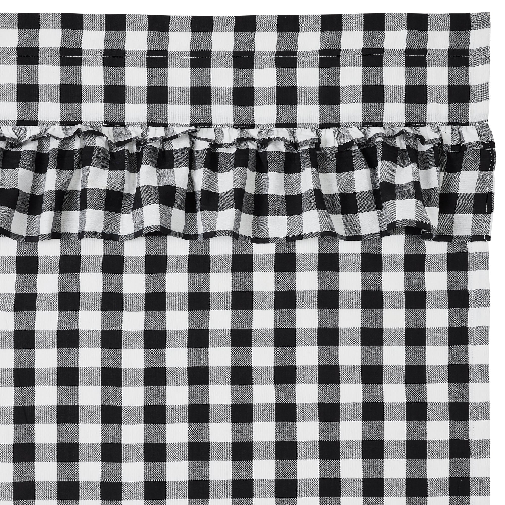 Annie Buffalo Black Check Ruffled Panel Curtain 96