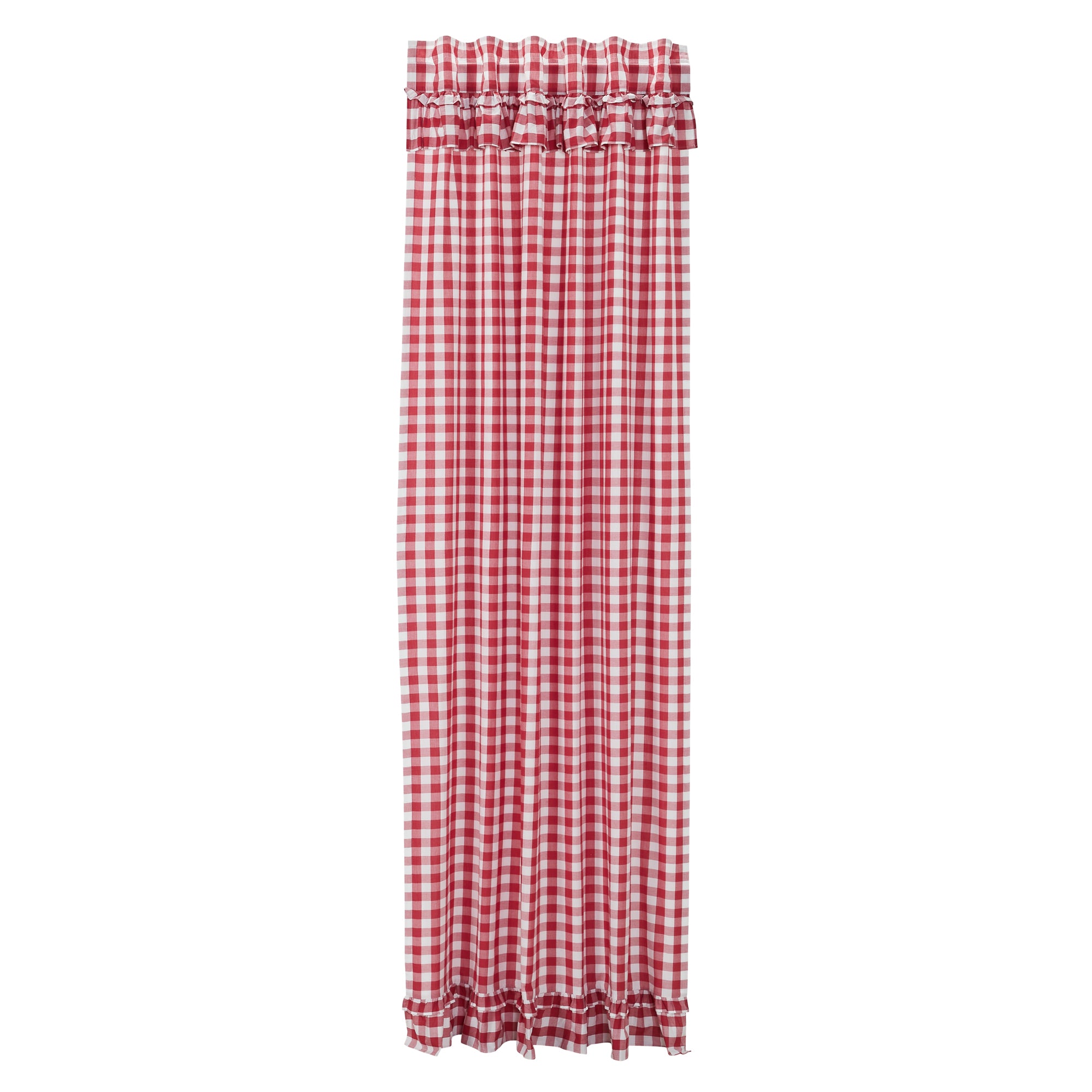 Annie Buffalo Red Check Ruffled Panel Curtain 96