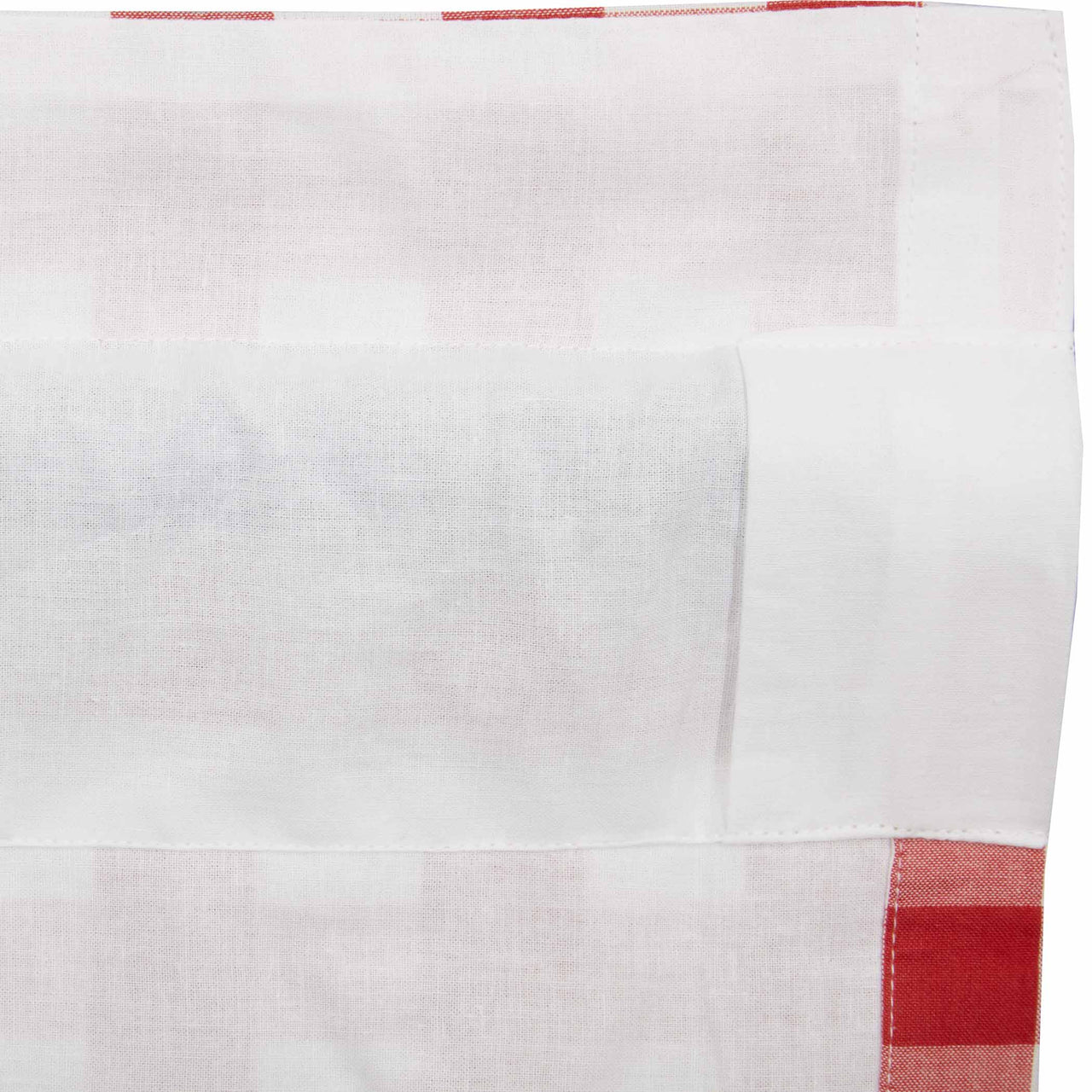 Annie Buffalo Red Check Ruffled Panel Curtain 96"x50" VHC Brands