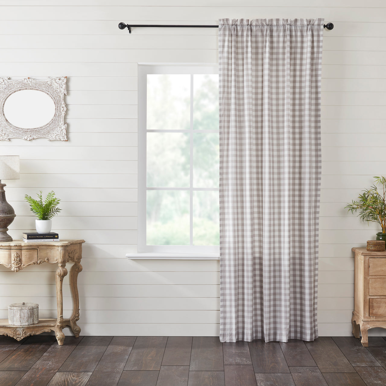 Annie Buffalo Grey Check Panel 96"x50" VHC Brands - The Fox Decor