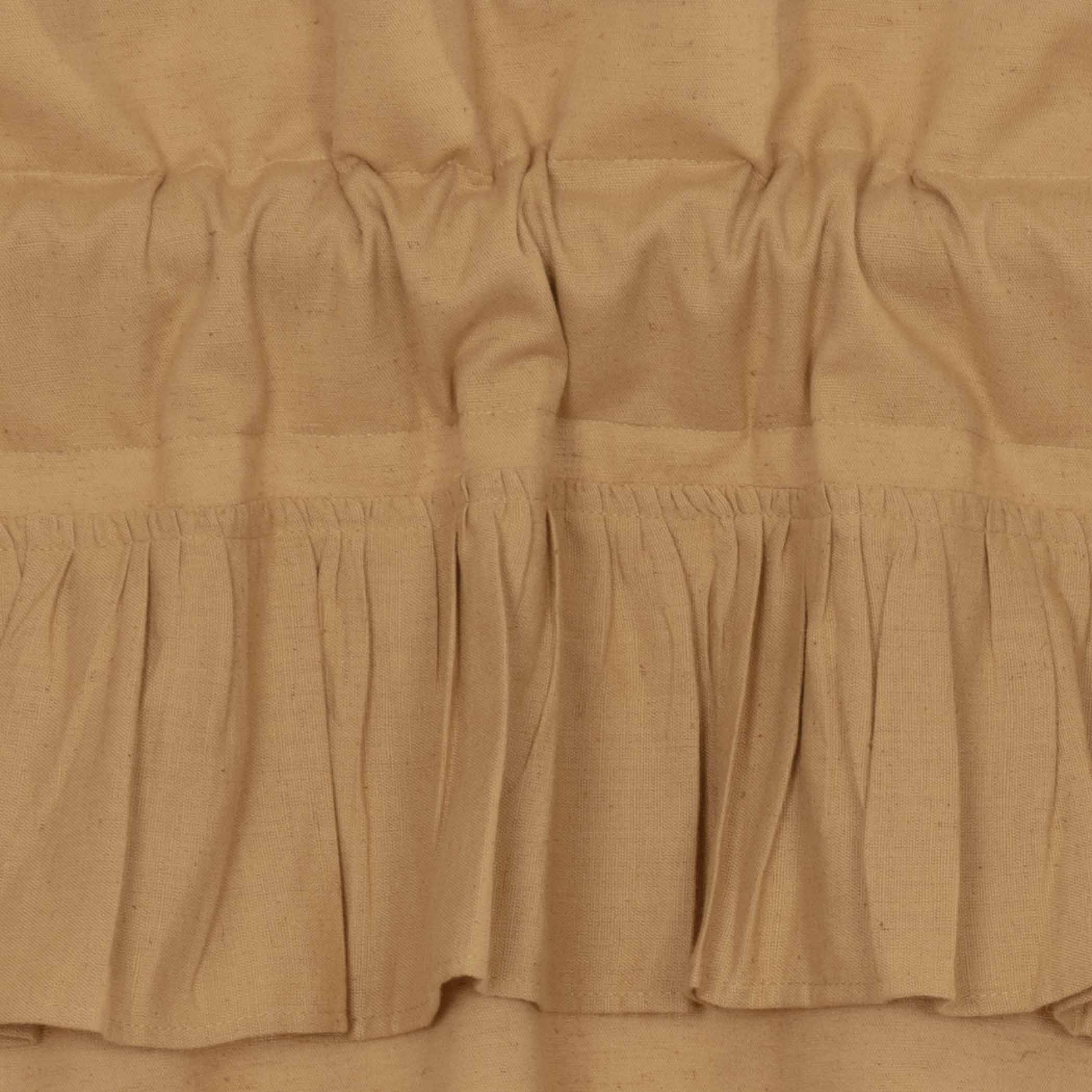Simple Life Flax Khaki Ruffled Panel Curtain 96