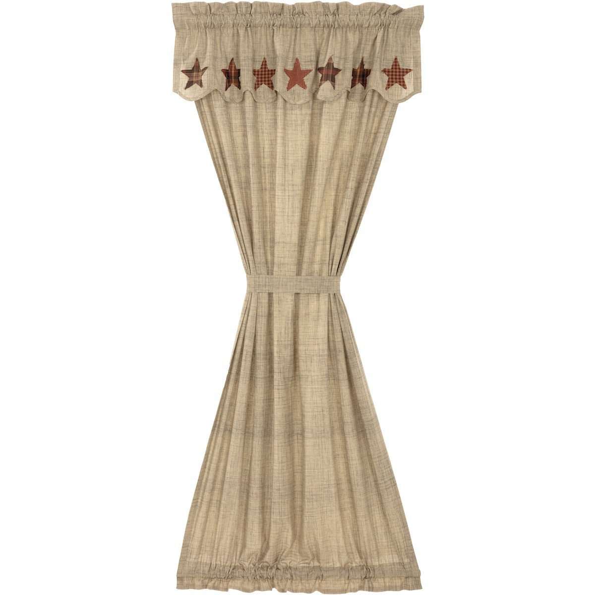 Abilene Star Door Panel with Attached Valance 72"x40" curtain VHC Brands 