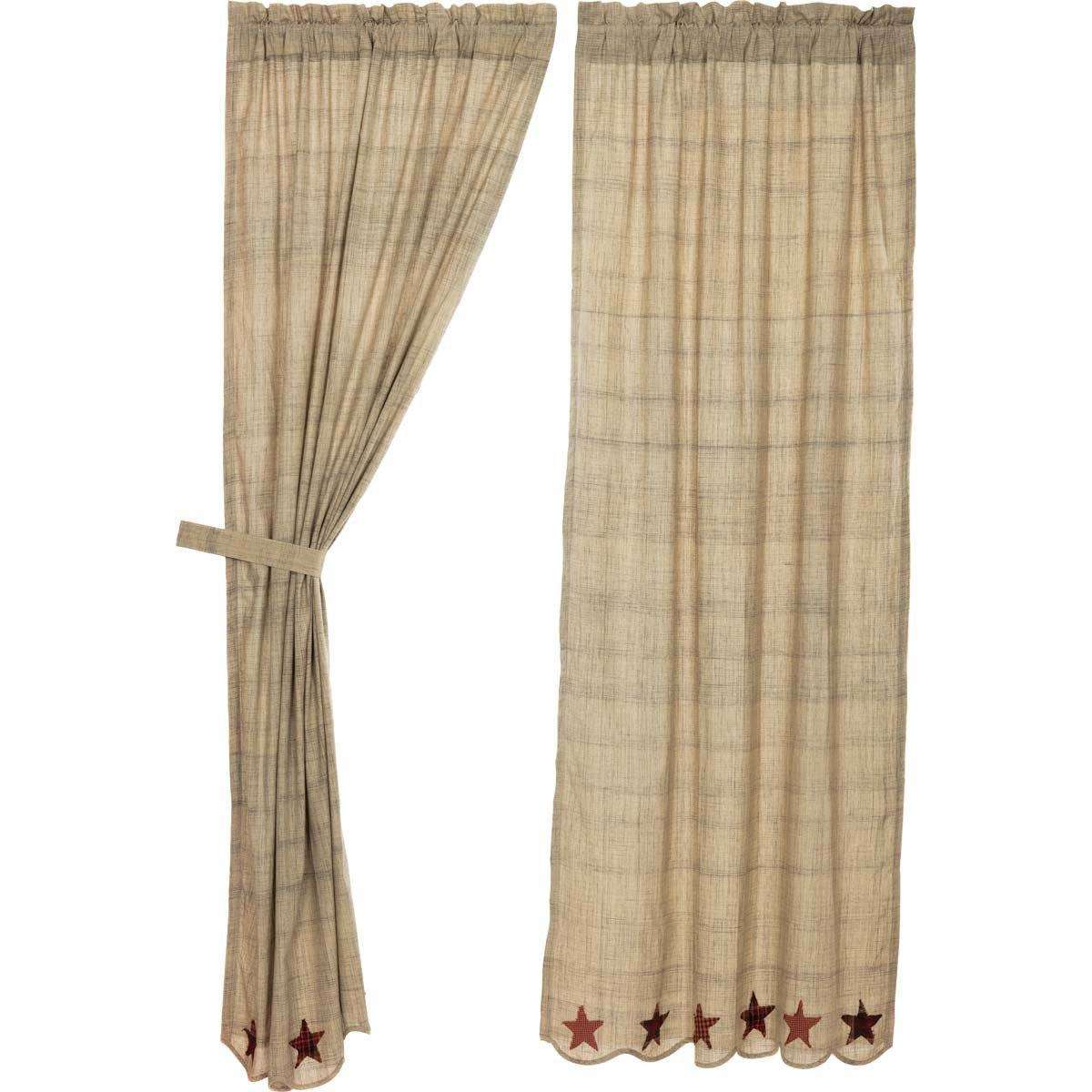 Abilene Star Panel Curtain Set of 2 84"x40" Curtains VHC Brands 