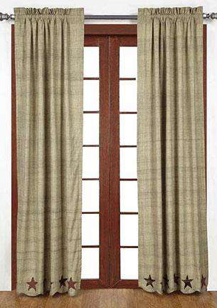 Abilene Star Panel Curtain Set of 2 84"x40" Curtains VHC Brands 