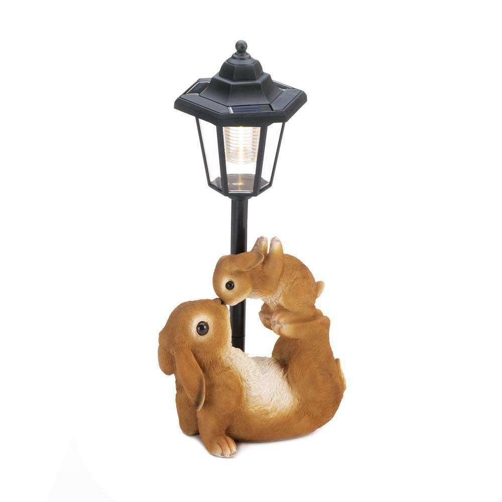 Adorable Mom & Baby Rabbit Solar Lamp - The Fox Decor