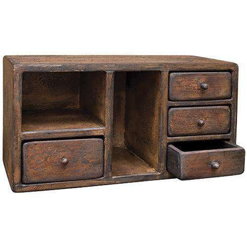 Aged Four Drawer Cabinet Wood CWI+ 