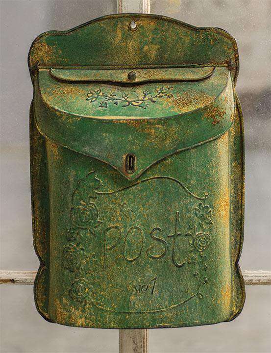Aged Green Post Box Mail and Post Boxes CWI+ 