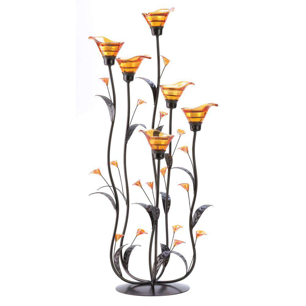 Amber Calla Lily Candle Holder Gallery of Light 