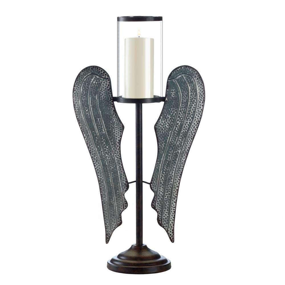 Angel Wings Farmhouse Candle Holder Accent Plus 