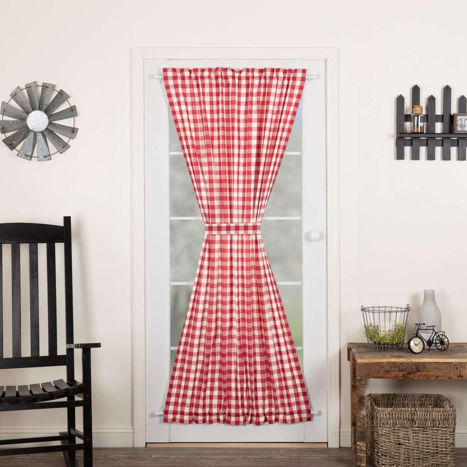 Annie Buffalo Black/Grey/Red/Tan Check Door Panel 72x40 VHC Brands - The Fox Decor