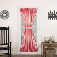Thumbnail for Annie Buffalo Black/Grey/Red/Tan Check Door Panel 72x40 curtain VHC Brands 