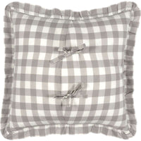 Thumbnail for Annie Buffalo Check Ruffled Fabric Pillow Black, Grey, Red Pillows VHC Brands 