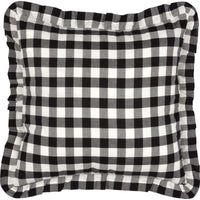 Thumbnail for Annie Buffalo Check Ruffled Fabric Pillow Black, Grey, Red Pillows VHC Brands Black 