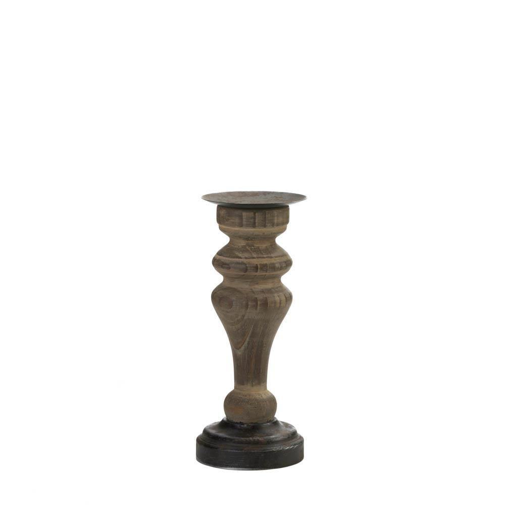 Antique-Style Wooden Column Candle Holder - The Fox Decor