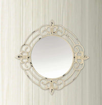Thumbnail for Antique White Fleur-De-Lis Wall Mirror - The Fox Decor