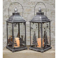 '+Antiqued Christmas Timer Lantern, Asst. - The Fox Decor