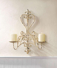 Thumbnail for Antiqued Fleur De Lis Candle Sconce candle holder CWI+ 