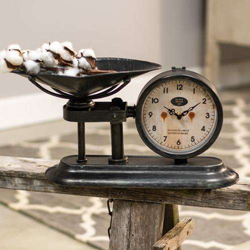 Antiqued Scale with Clock Country Clocks CWI+ 