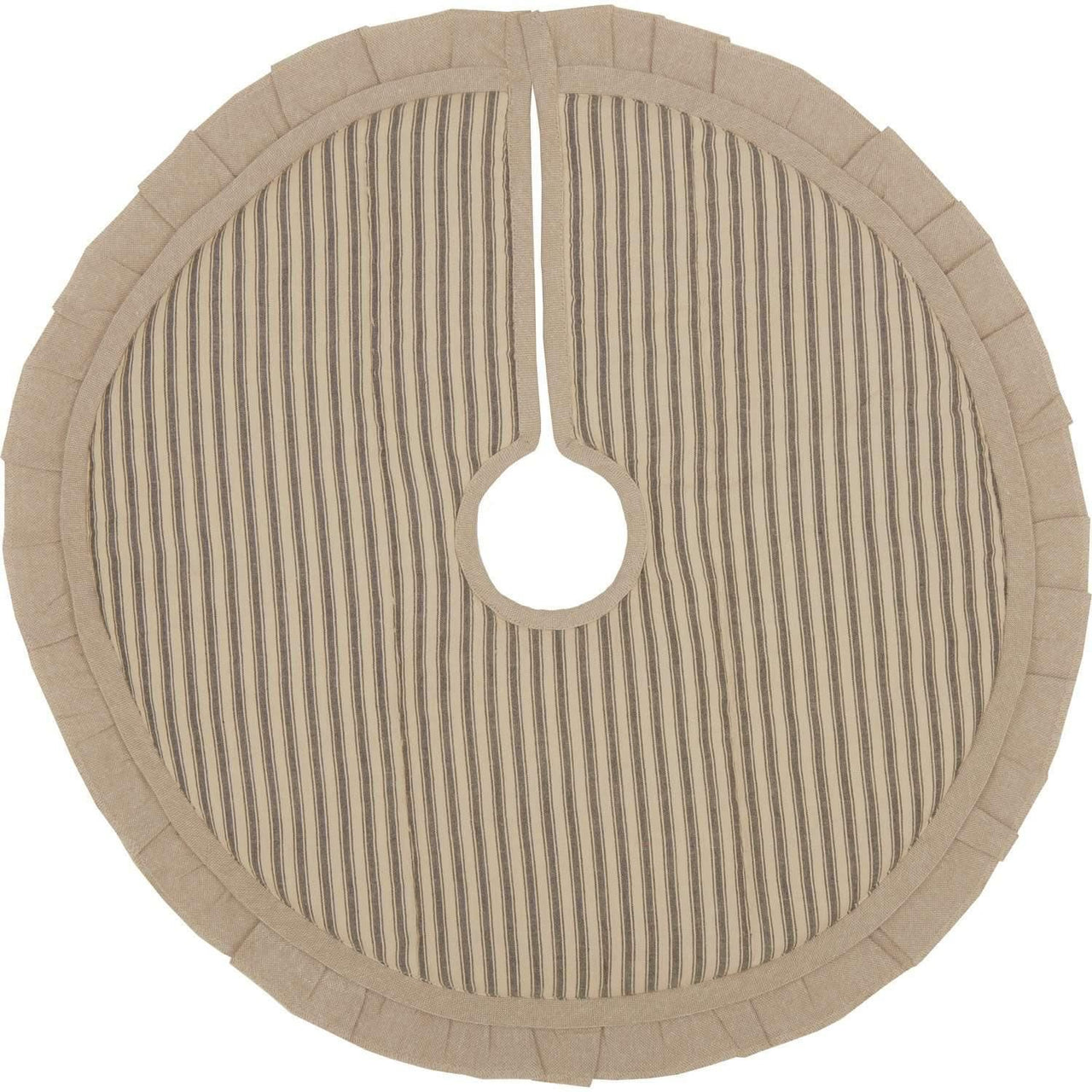 Sawyer Mill Charcoal Ticking Stripe Mini Christmas Tree Skirt 21 VHC Brands - The Fox Decor