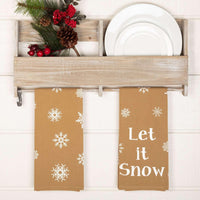 Thumbnail for Snowflake Burlap Natural Let It Snow Tea Towel Set of 2 19x28