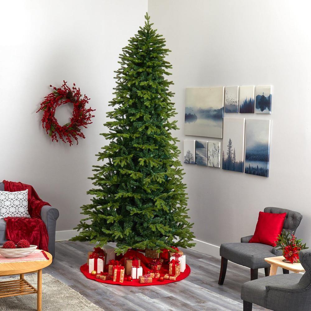 10’ Belgium Fir “Natural Look” Artificial Christmas Tree with 1050 Clear LED Lights - The Fox Decor