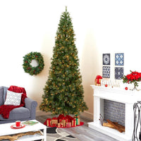 Thumbnail for 10' Cashmere Slim Artificial Christmas Tree with 750 Warm White Lights and 1908 Bendable Branches - The Fox Decor