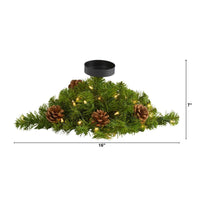 Thumbnail for 16” Christmas Pine Candelabrum with 35 Lights and Pine Cones - The Fox Decor
