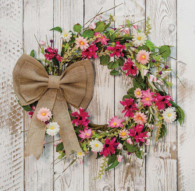 Aster Daisy Wreath - 18" - The Fox Decor