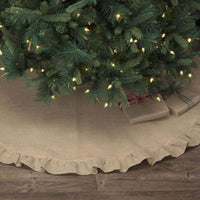 Jute Burlap Natural Christmas Tree Skirt 55 VHC Brands - The Fox Decor