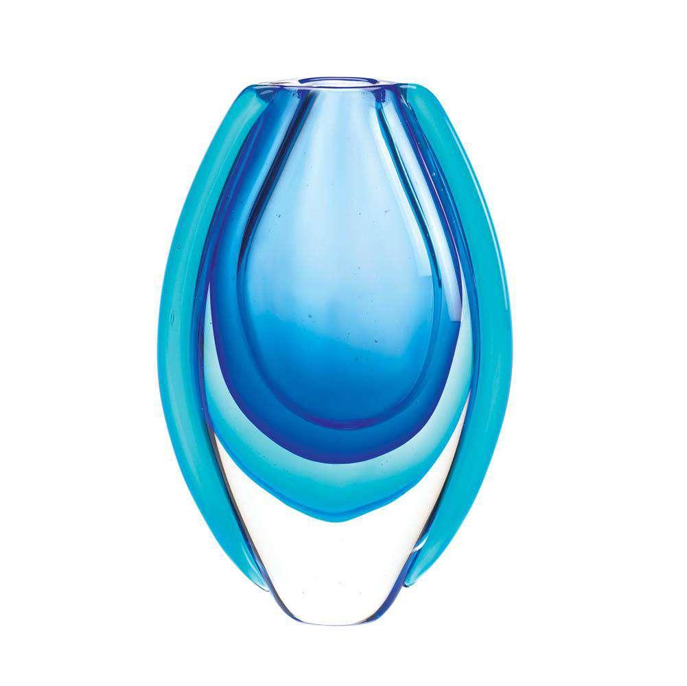 Azure Blue Art Glass Vase - The Fox Decor