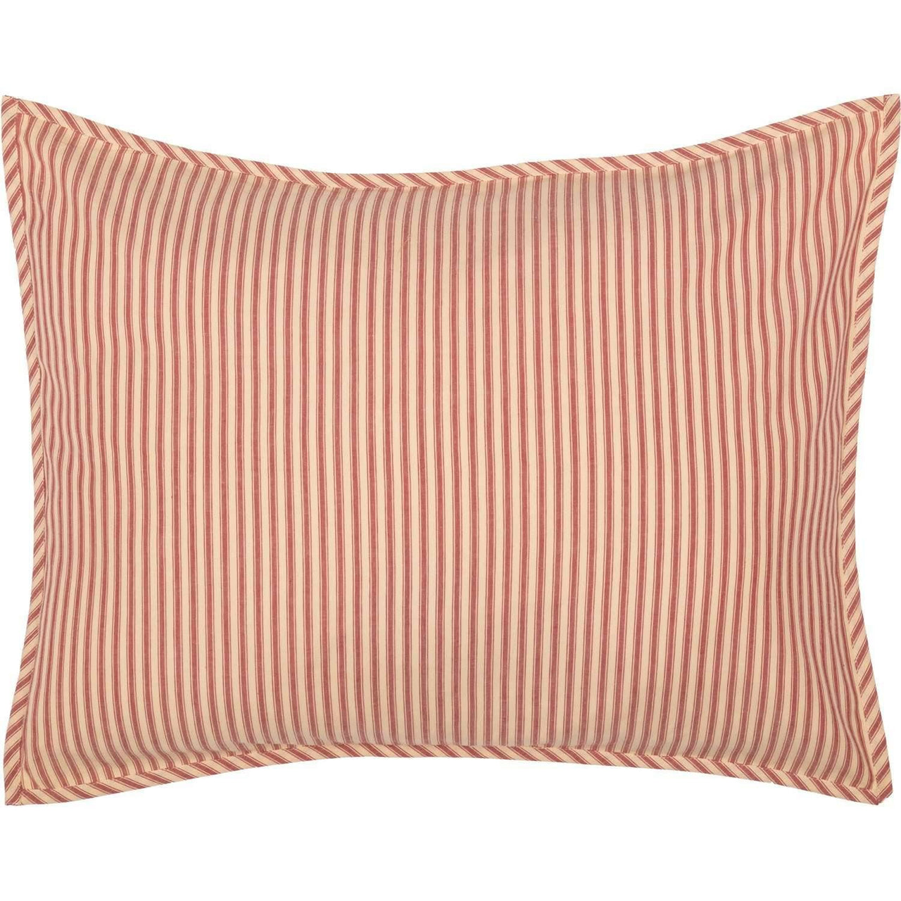 Sawyer Mill Red Ticking Stripe Standard Sham 21x27 VHC Brands - The Fox Decor
